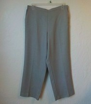 Vintage Alfred Dunner Women 16 Gray Pants Straight Legs Pockets Elastic ... - £12.45 GBP