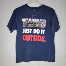 Nike Mens Shirt Medium Blue Minnesota Twins 2010 Target Field Tee Short Sleeve - £9.91 GBP