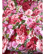 Vintage Fashion Manor JC Penney Twin Quilted Bedspread Pink Red Floral 1... - €41,94 EUR