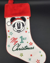 Disney Mickey Mouse Santa My 1st Christmas Baby Stocking Holiday New In Bag - $15.71
