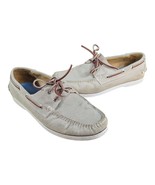 PETER MILLAR Excursionist Boat Shoes Sz 10 M Loafer Light Gray Beige Cro... - $99.00