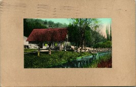 Vtg Postcard 1910 Shreveport, Louisiana Home on Creek w Foot Bridge S19 - £4.15 GBP