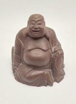 ASIAN Vintage Budhha Laughing Happy Sitting Figurine Statue 2.5&quot;X 2.5&quot; - £19.46 GBP