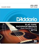 D&#39;Addario EFT16 Flat Tops 12-53 Phosphor Bronze Light Acoustic Guitar St... - £27.13 GBP