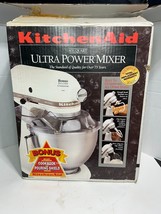 Kitchenaid 4.5 QT 10 Speed Mixer White, Bowl Attachments Shield USA-Made VTG NOS - $329.95