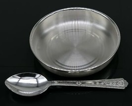 999 Fine silver handmade silver vessels, silver utensils, silver baby pl... - $346.49