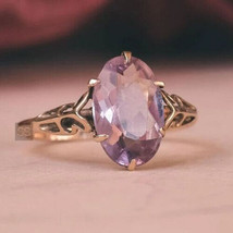 Women Natural Amethyst Ring, 925 Sterling Silver, Statement Ring, Handmade Ring - £51.94 GBP