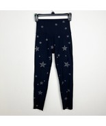Aerie Chill Play Move High Rise Black Star Leggings SZ Small Raw hem Gym... - $454.97 MXN