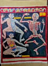 Tibetan Thangka Tangka Painting Tibetan Medicine, Ancient Anatomy Vintag... - $751.94 MXN