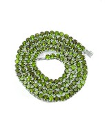 925 Silver Peridot Tennis Necklace 4 mm Round Peridot Tennis Chain Natur... - $445.49