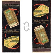 Vintage Matchbook Cover District Grocery Stores products 1930s Washingto... - $6.92