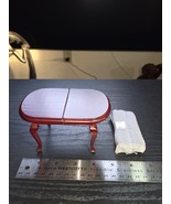 Vintage 1:12 Dollhouse Miniature Expanding Round Formal Dining Table w/ ... - $36.41 CAD