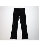 Vtg 90s Lip Service Womens 32 Gothic Band Riveted Flared Velvet Pants Bl... - $3,435.85 MXN