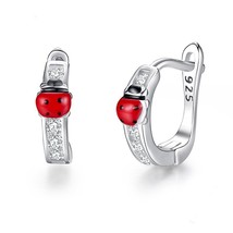Ng silver enamel clover ladybug bee stud earrings for women girls children kids fashion thumb200