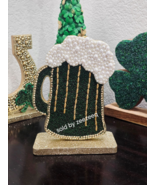 St. Patrick's Day Irish Green Beaded Beer Figurine Tabletop Sign Decor - $29.69