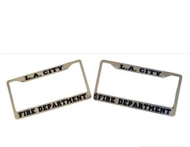 Chrome Metal Licence Plate Frame 3D L.A. City Fire Department Black or Navy Blue - £22.97 GBP