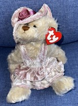 TY 1993 DARLENE the Jointed Teddy BEAR ATTIC TREASURES Rose Dress &amp; Hat ... - £9.47 GBP
