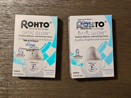 2x Rohto Optic Glow Redness Reliever, Lubricant Eye Drops (0.4fl/13ml) New - £6.16 GBP
