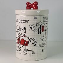 Cookie Jar Dog Treats Container Disney Pluto Holiday Christmas White Red... - $33.61