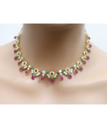 22K / 22ct Yellow Gold, Ruby &amp; Emerald Necklace &amp; Earrings Set 16&#39;&#39;  916 - $5,092.52