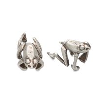 2 Pcs Women Ear Clips Fashionable Vintage Jewelry Frog Lover 925 Silver Frog Ear - £13.11 GBP