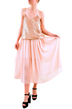 Keepsake Womens Dress Blame It On Me Sequin Midi Soft Peach Size M - £27.58 GBP