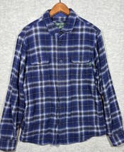 Woolrich Men&#39;s Plaid Shirt Blue Size L Jacket Shacket Cotton Cozy Lumber... - $291.49 MXN