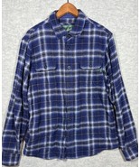 Woolrich Men&#39;s Plaid Shirt Blue Size L Jacket Shacket Cotton Cozy Lumber... - $291.49 MXN