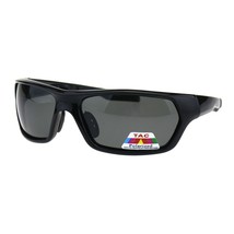 Tac Polarized Sunglasses Mens Wrap Around Rectangular Biker Fashion - £10.14 GBP+