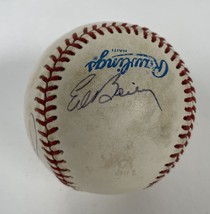 Ed Bailey &amp; Jimmy Piersall Signed Autographed Official American League (... - £39.08 GBP