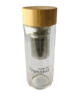 Fressko Double Glass Flask with Filter &amp; Bamboo Lid Brew As You Go 300 m... - £23.06 GBP