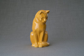 Neko Pet Urn for Ashes - Amber Yellow | Ceramic | Handmade - £207.83 GBP+