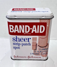 Vintage Band-Aid Sheer Strip Patch Spot Metal Tin (Has Some) 3.5 x 3 3/8... - $12.38
