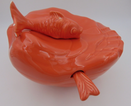 VINTAGE Este CE Made Italy Coral Soup Tureen Serving Bowl Fish Oyster Numbered - £63.30 GBP