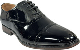 Men&#39;s Black Patent Tuxedo Formal Wedding Oxford Shoes - £28.52 GBP