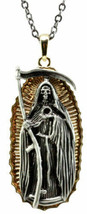 Day Of The Dead Santa Muerte Pewter Necklace Our Lady Of Holy Death Lead Free - £14.09 GBP
