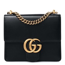 Gucci Calfskin Small GG Marmont Chain Handle Bag Black - £1,754.58 GBP