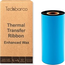 6.50&quot; x 1476&#39; 165mmx450m Enhanced Wax Thermal Transfer Ribbon Core 1&quot; Black Ink  - £39.75 GBP