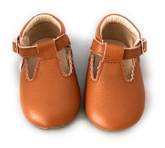 Soft-Sole Mary Janes Brown Scalloped Toddler Shoes Girl Shoes Baby shoes - £15.75 GBP+