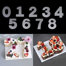 0-8 Number Cake Stencils Flat Plastic Templates Cutting Number Mold 12 I... - $25.99