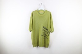 Vintage 90s Davoucci Mens Large Sample Spell Out Knit Short Sleeve Sweater Green - £54.76 GBP