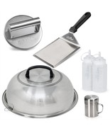 Smashed Burger Kit, Burger Press With Edge, 12 Inch Basting Cover, Grill... - £53.34 GBP