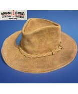 Minnetonka Cowboy Hat Brown Suede Leather XL Outback Deadstock NOS Dunde... - £34.00 GBP