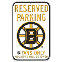 Boston Bruins 11&quot; by 17&quot; Reserved Parking Plastic Sign - NHL - £11.48 GBP