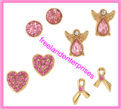 Breast Cancer Pink Hope Stud Earring Pack fo Four Goldtone Earrings 2018 - £12.39 GBP