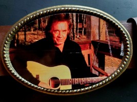 Johnny Cash Epoxy Belt Buckle Country Music NEW! - £13.19 GBP
