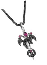 Sword Necklace Cool Dragon Pendant for Men - £102.33 GBP