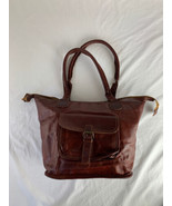 Noonday Collection Rustic 100% Leather Tote Purse Handbag Bag, India, Lined - $64.66