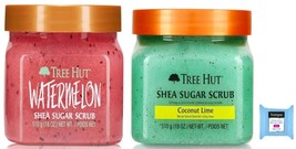 Tree Hut Shea Sugar Body Scrub, Watermelon, Coconut Lime,18oz, 2PK, With Single  - £47.14 GBP