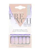 Salon Perfect Modern French Neon Nail Set, Gloss, Cool Pink, Long, Coffi... - $9.95